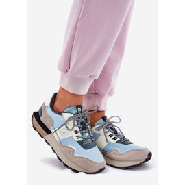 Sneakers in pelle scamosciata femminile Big Star RR274245 Sistema Hi-Polish Grey-Blue 1
