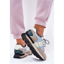 Sneakers in pelle scamosciata femminile Big Star RR274245 Sistema Hi-Polish Grey-Blue 2