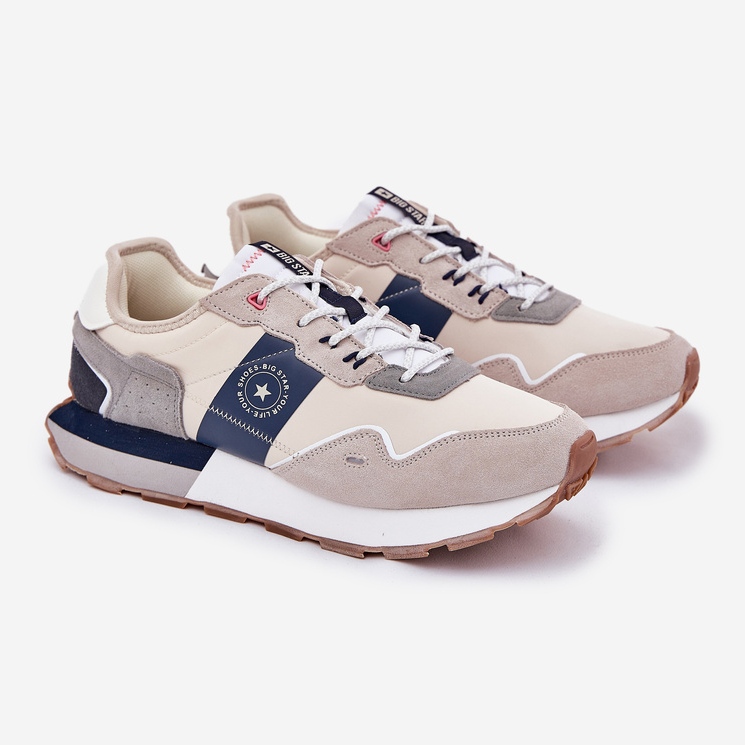 Sneaker in pelle scamosciata maschile sulla piattaforma di sistema Hi-Poliish Hi-Poliish RR174471 Big Star RR174471 grigio 1