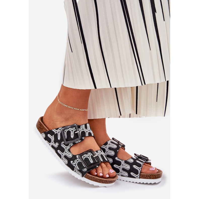 S.Barski Infradito da donna con fibbie e glitter S. Barski RB51-006 Nero 1