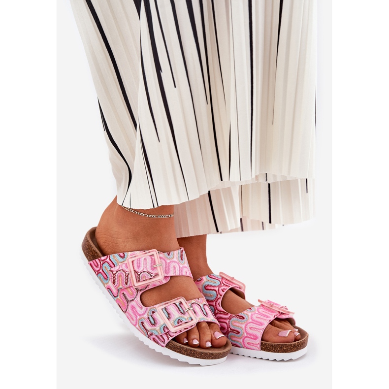 S.Barski Infradito da donna con fibbie e glitter S. Barski RB51-006 Pink rosa 1
