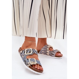 S.Barski Infradito da donna con fibbie e glitter S. Barski RB51-006 beige 2