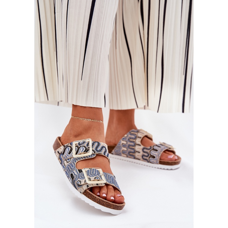 S.Barski Infradito da donna con fibbie e glitter S. Barski RB51-006 beige 2