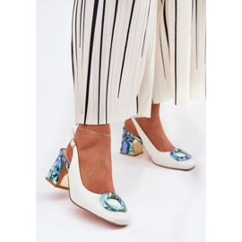 S.Barski Sandali in pelle da donna sul D&amp;A CR51-002 Bianco 2