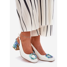 S.Barski Sandali in pelle da donna sul D&amp;A CR51-002 Bianco bianca 1