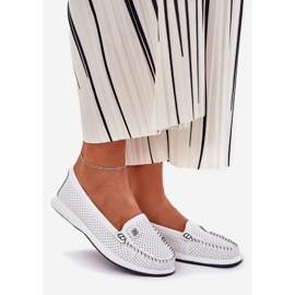 S.Barski Mocassini in pelle da donna S. Barski LR51-673 White bianca 1