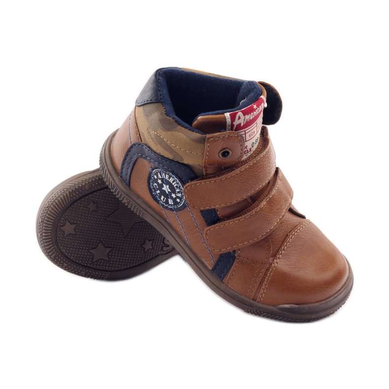 American Club Sport con inserto in pelle americana 16213 blu navy marrone 3