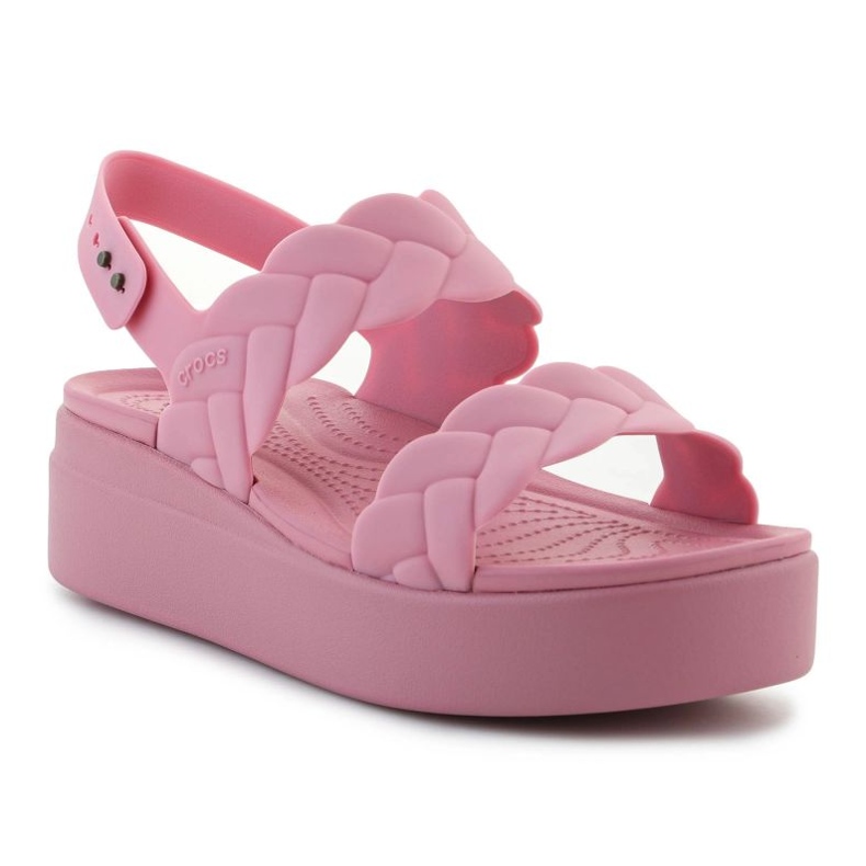CROCS Brooklyn Weven Weedge Basso 209977-6xx Sandali rosa 1