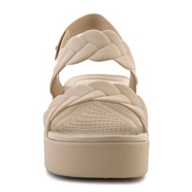 Crocs sandali brooklyn weven weedge bassa 209977-212 beige 2