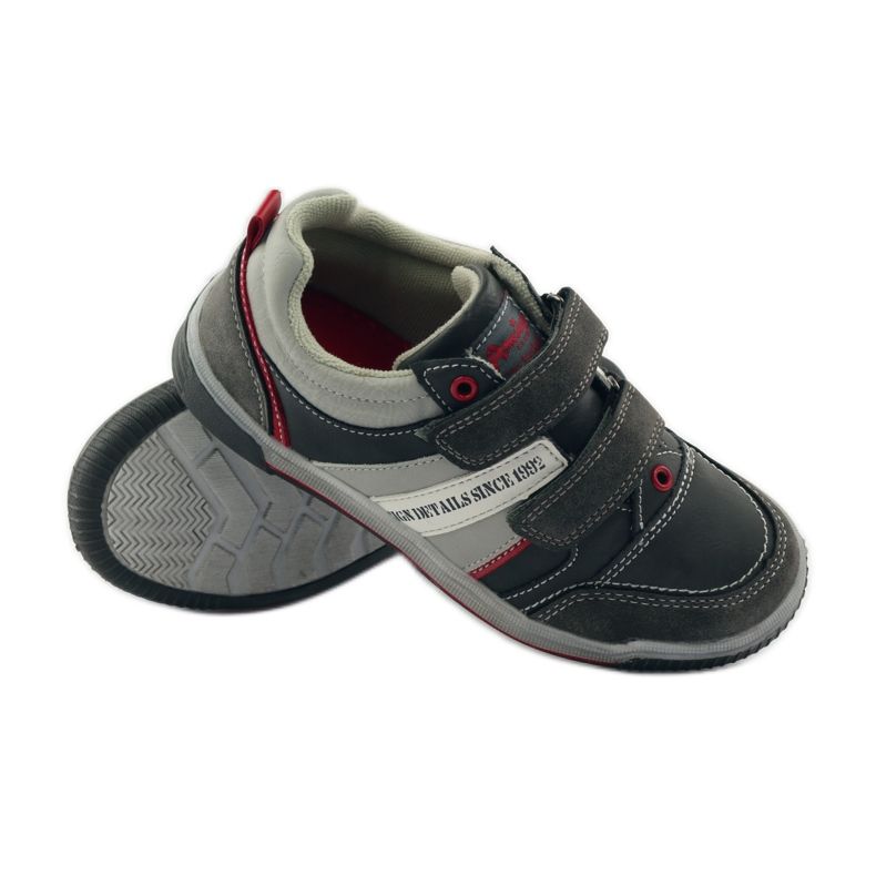 American Club Scarpe sportive per bambini ADI con velcro American 152625 grigio rosso 3