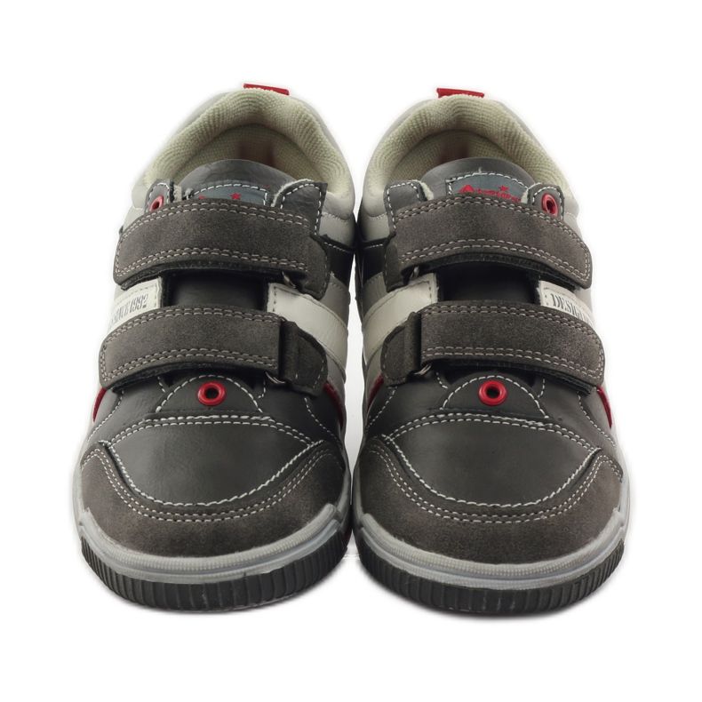 American Club Scarpe sportive per bambini ADI con velcro American 152625 grigio rosso 4
