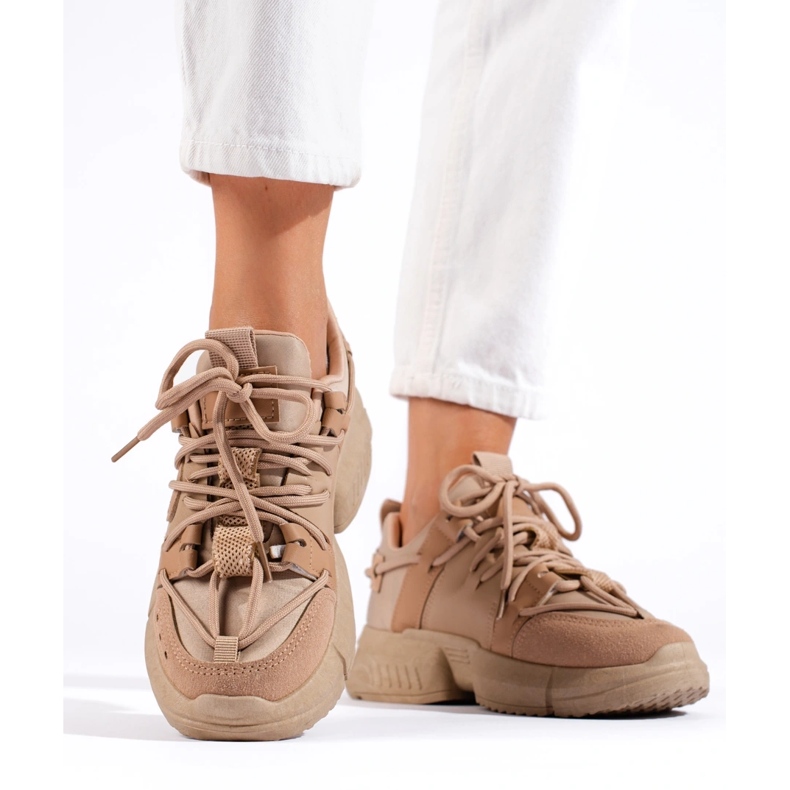Seastar Sneakers da donna beige con risvolto 2
