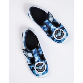 SHELOVET Sneakers Camo blu con velcro 3F 1