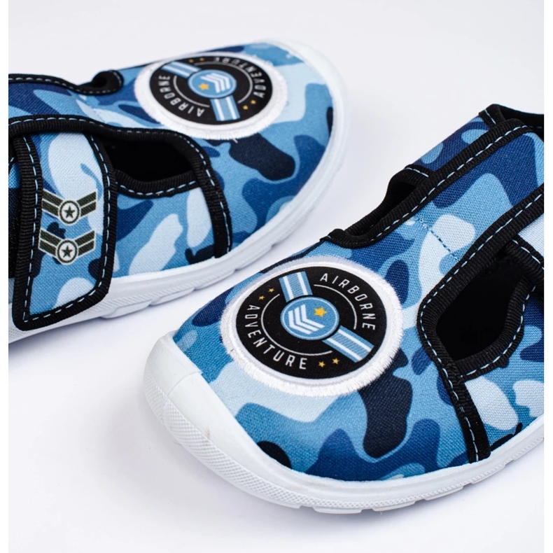 SHELOVET Sneakers Camo blu con velcro 3F 2