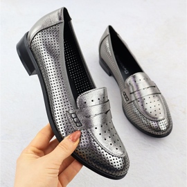 Scarpe da donna Lords Openwork Metallic Silver Potocki 12581 argento 1
