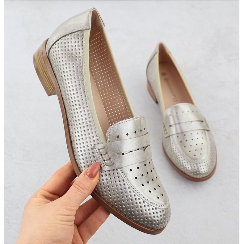 Scarpe da donna Lords Openwork Metallic Golden Potocki 12581 d'oro 2