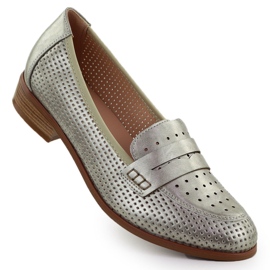 Scarpe da donna Lords Openwork Metallic Golden Potocki 12581 d'oro 1
