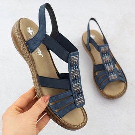Sandali femminili con blu blu scuro Rieker 628G7-14 1