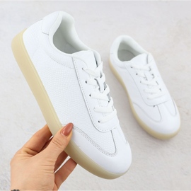 Scarpe sportive in pelle da donna perfo-bianca Sergio Leone SP-118 1