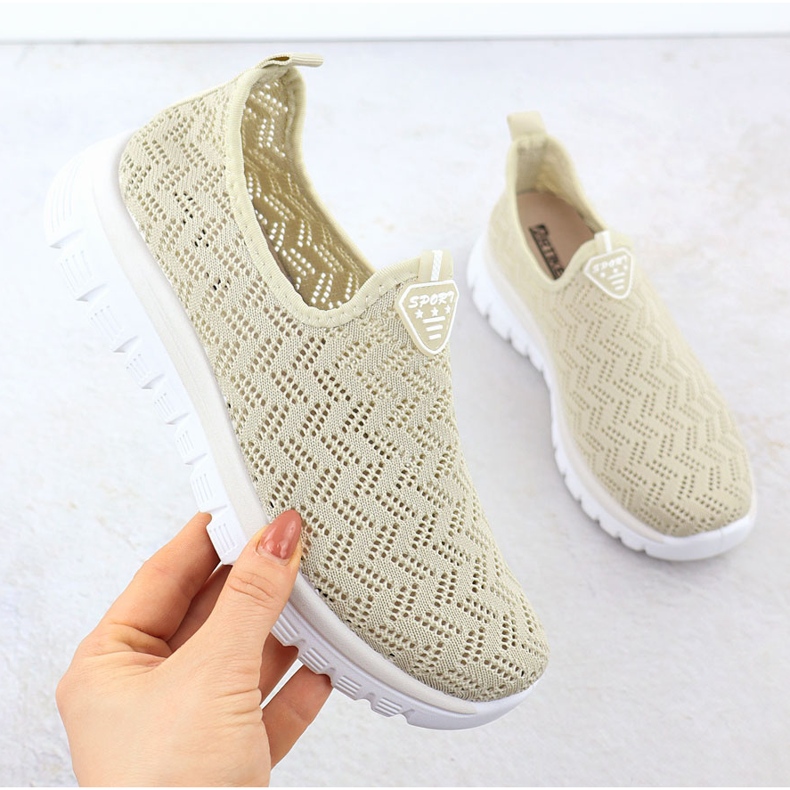 Scarpe sportive da donna Slip Openwork su Beige Artiker 56C1016 1