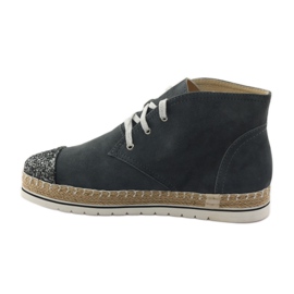 Espadrillas di pelle da donna, grigio/argento, Neścior 2