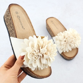 Flip -flip da donna con spicchi fiori beige di potocki gn17300 1