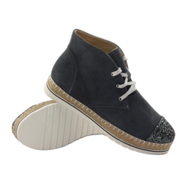 Espadrillas di pelle da donna, grigio/argento, Neścior 3