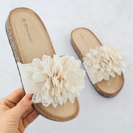 Infradito da donna con fiori beige potocki gn17301 1