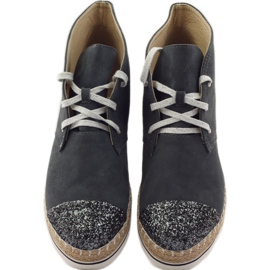 Espadrillas di pelle da donna, grigio/argento, Neścior 4