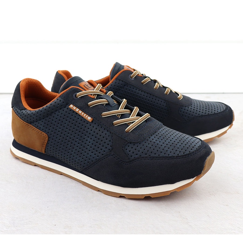 Scarpe sportive maschili casual blu navy bugatti 321-ash02-5500 1