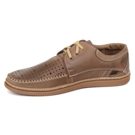 Olivier Scarpe estive in pelle maschile 206L con perforazione marrone chiaro 1