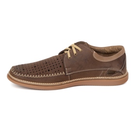 Olivier Scarpe estive in pelle maschile 206L con perforazione marrone 1