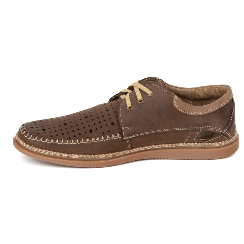 Olivier Scarpe estive in pelle maschile 206L con perforazione marrone 1