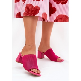 Pantofole a ruote alte femminili rosa 2