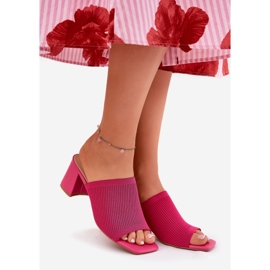 Pantofole a ruote alte femminili rosa 1