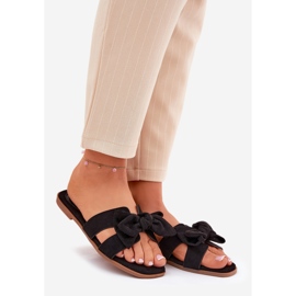 Flop da donna piatta con un fiocco nero 1