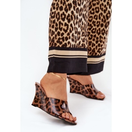 Flip femminili dipinti Flip Stampa leopardo leopardo marrone 2