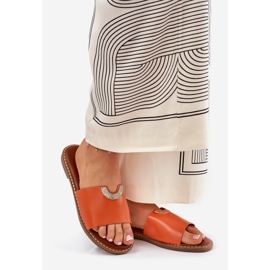 Flip da donna in pelle Eco in pelle con dettagli decorativi arancioni arancia 1