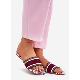 Pantofole borgogna da donna pattugliata rosso 1