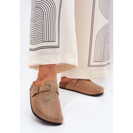 Scifors Socche da donna sulla piattaforma con fibbia kaki beige 2