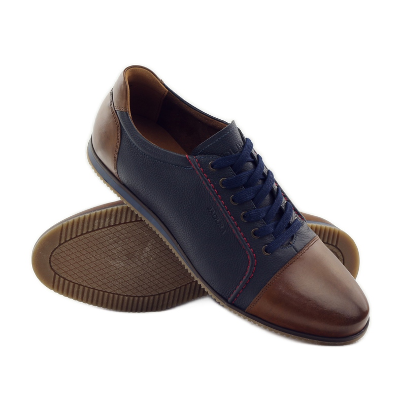Badura 3173 scarpe sportive blu navy marrone 3