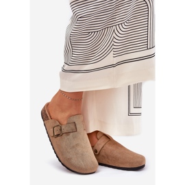 Scifors Socche da donna sulla piattaforma con fibbia kaki beige 1