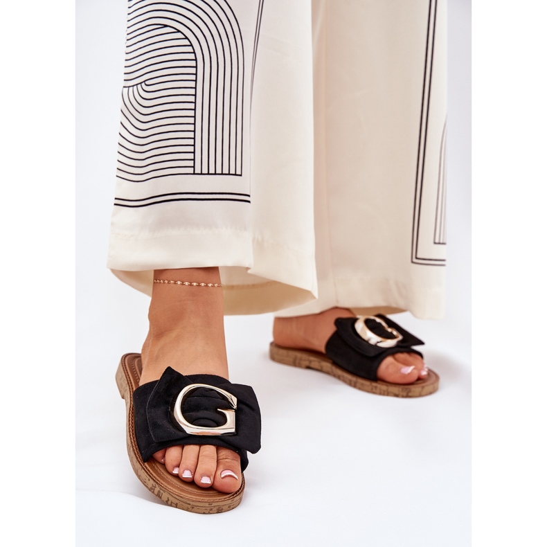 Flip di Flat Women Flop con un dettaglio decorativo nero 2