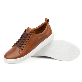 Olivier Scarpe stringate sportive da uomo in pelle 434KNT marrone 4