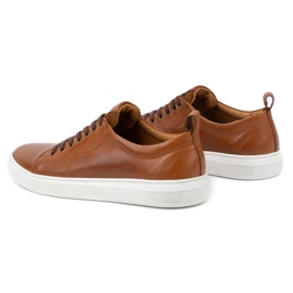 Olivier Scarpe stringate sportive da uomo in pelle 434KNT marrone 5