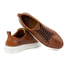 Olivier Scarpe stringate sportive da uomo in pelle 434KNT marrone 6