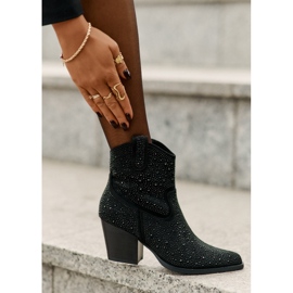 Stivali da donna decorati con tacchi alti con strumenti nello Spitz S.Barski Hy42-121 Black nero 6