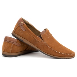 KOMODO Mocassini uomo in pelle 876 cammello marrone 5
