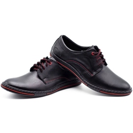 Olivier Scarpe da uomo in pelle 295LU nere con rosso nero 4