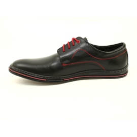Olivier Scarpe da uomo in pelle 295LU nere con rosso nero 5